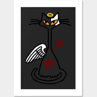 Good or Evil Cat Posters and Art